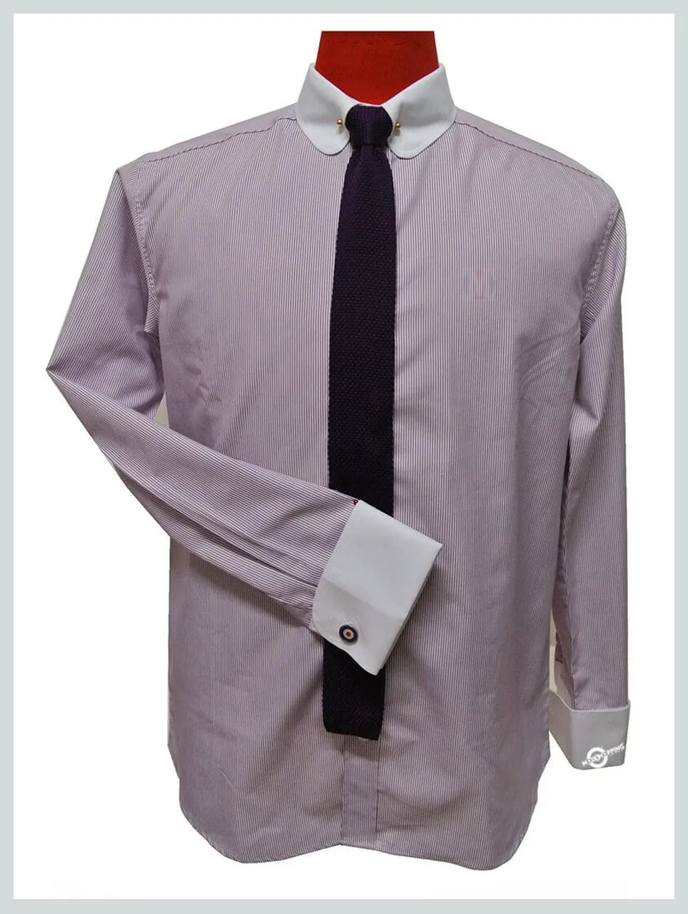 mens lilac shirt | penny pin collar vintage shirt
