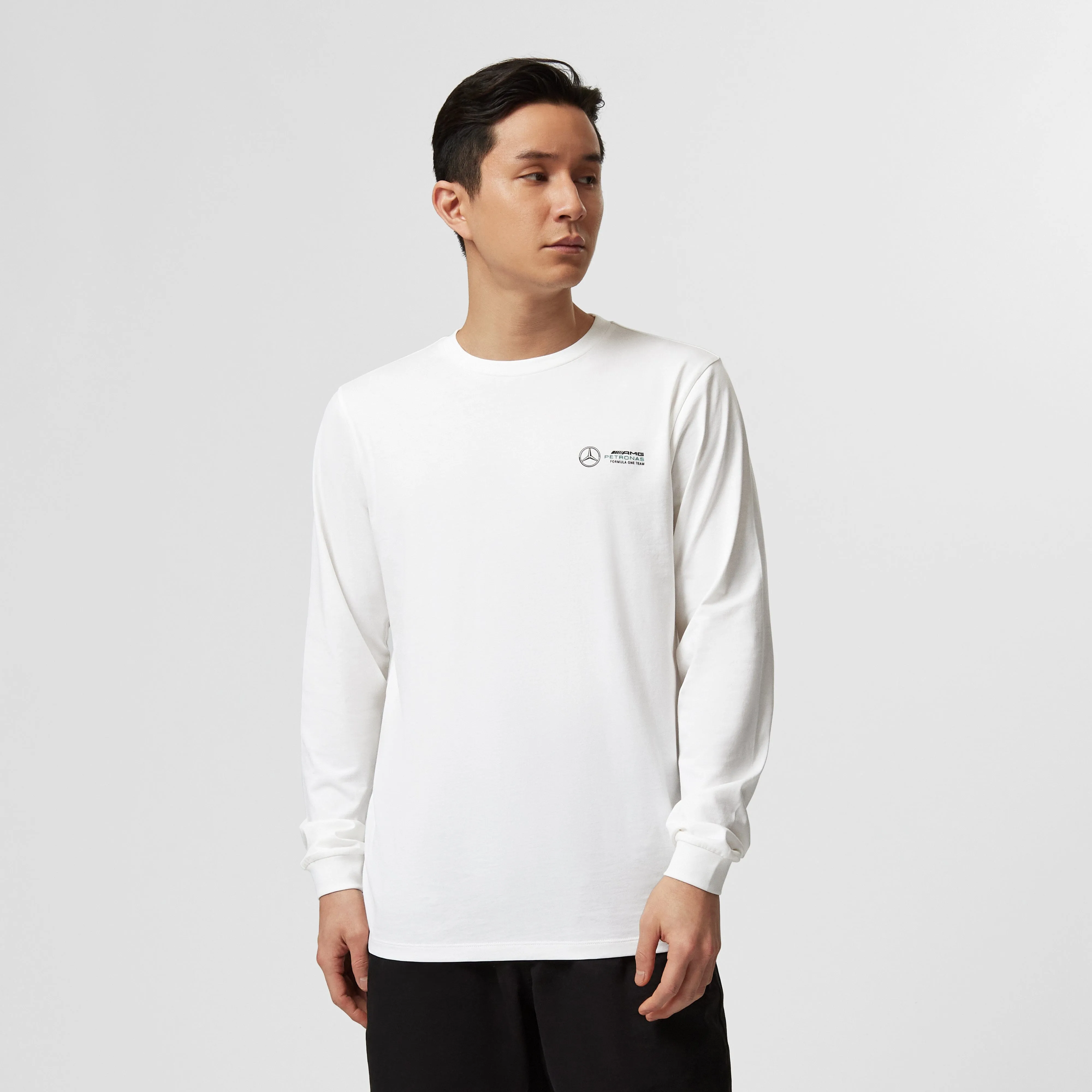 Mercedes AMG Petronas F1 Men's Long Sleeve T-Shirt - Black/White