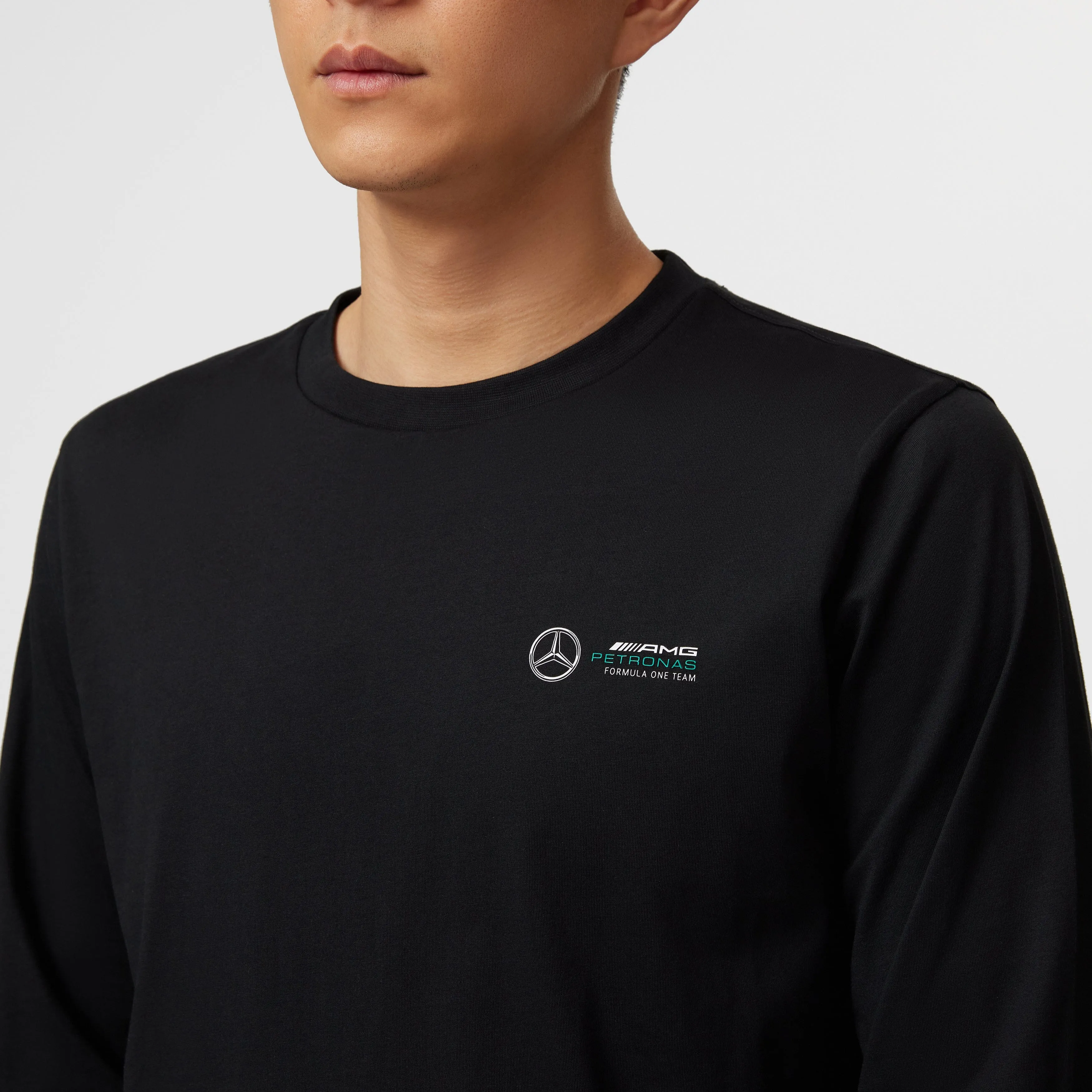 Mercedes AMG Petronas F1 Men's Long Sleeve T-Shirt - Black/White