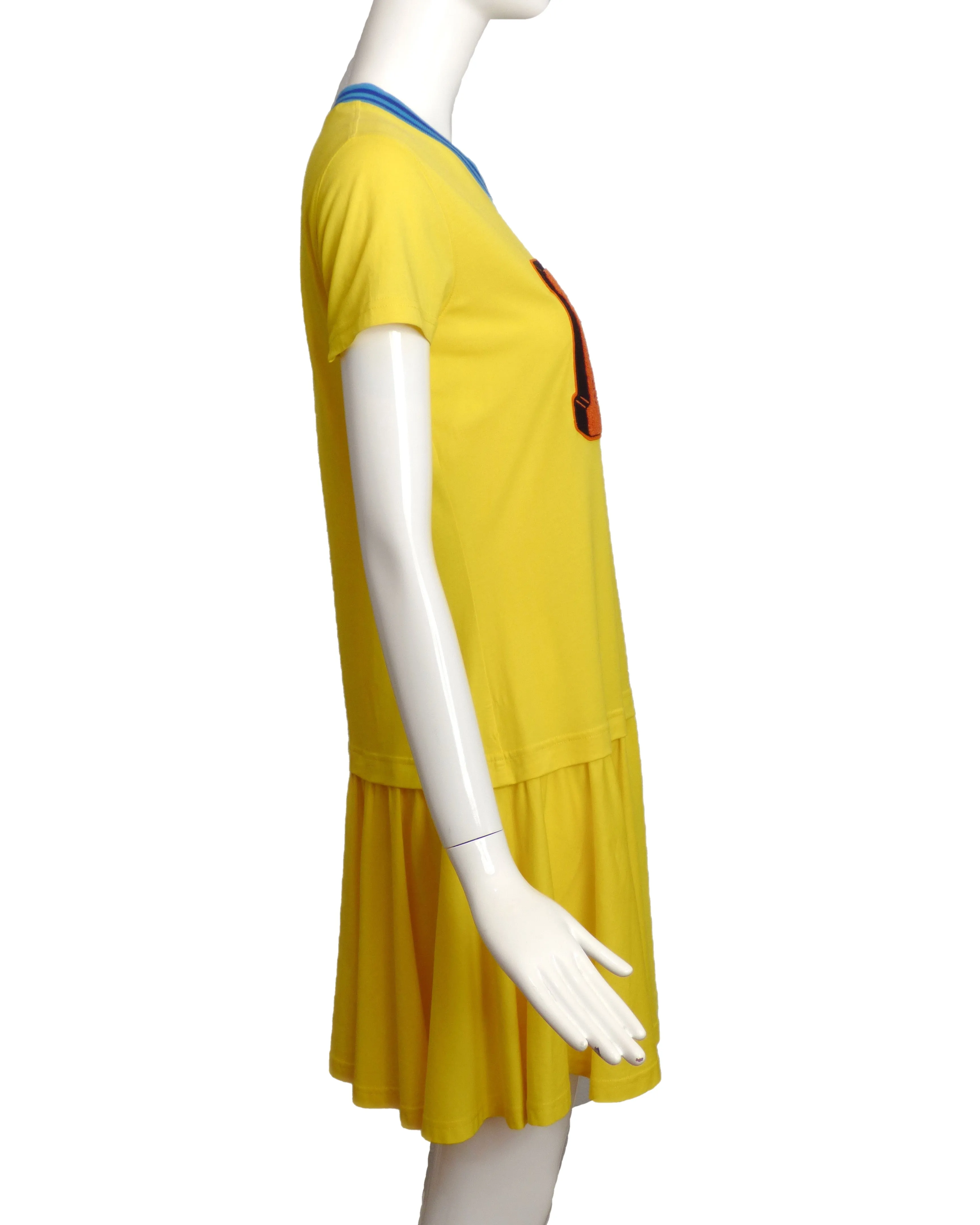 MOSCHINO COUTURE!- Yellow Cotton Letterman's Dress, Size 6