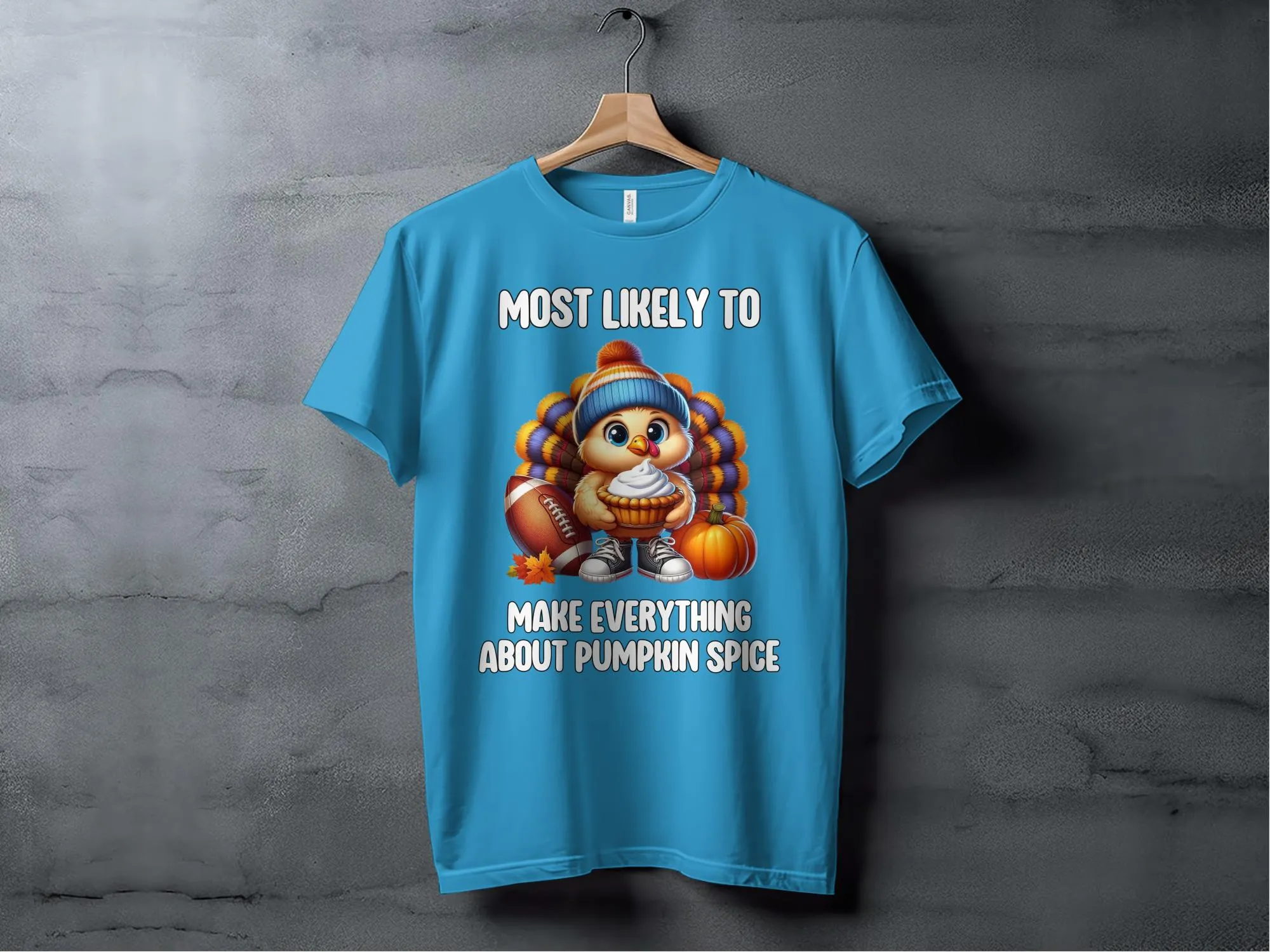 Most Likely To Make Everything About Pumpkin Spice T-Shirt, Funny Autumn Shirt, Thanksgiving Graphic Tee, Fall Season Tshirt