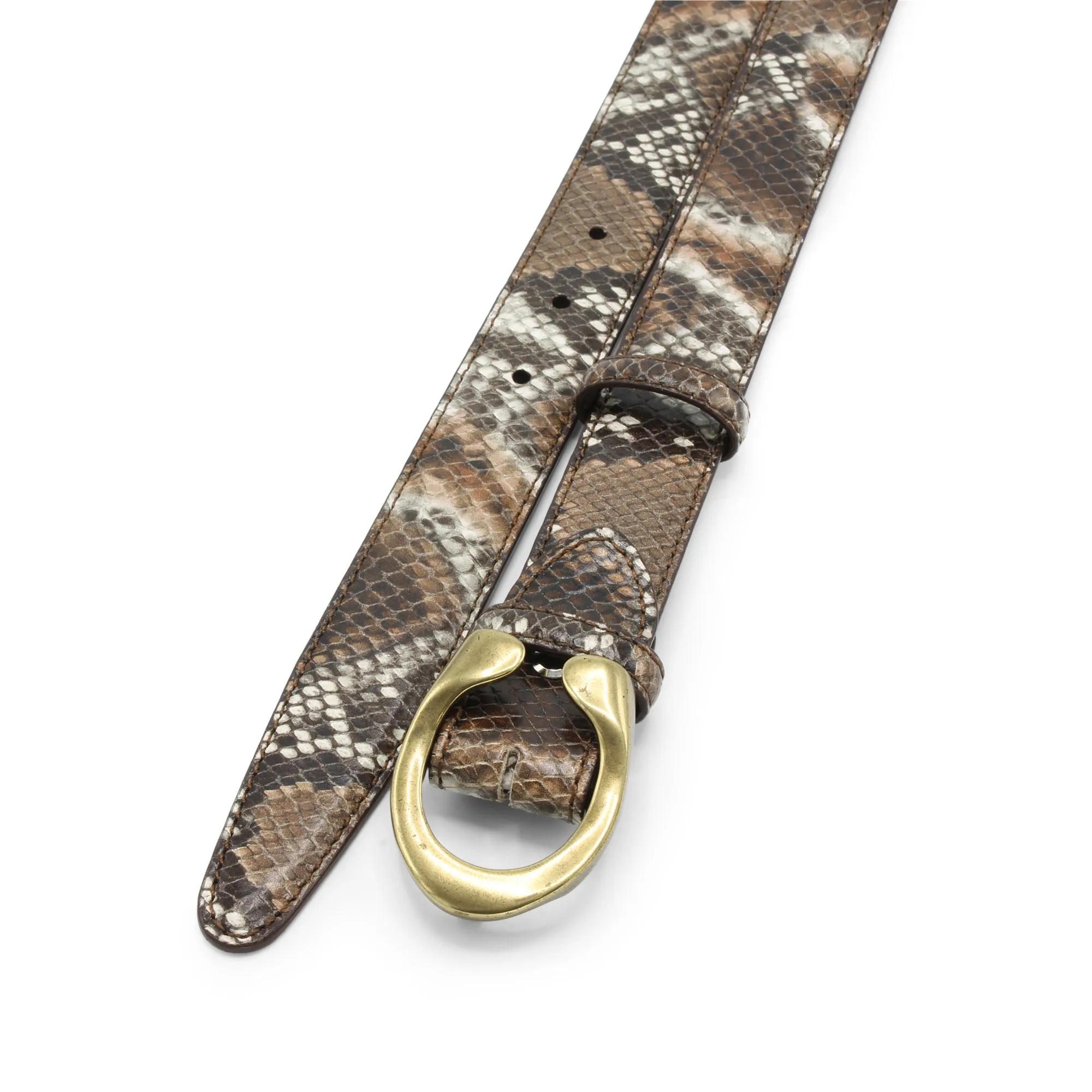 Narrow Oak Viper Effect Flat C Belt