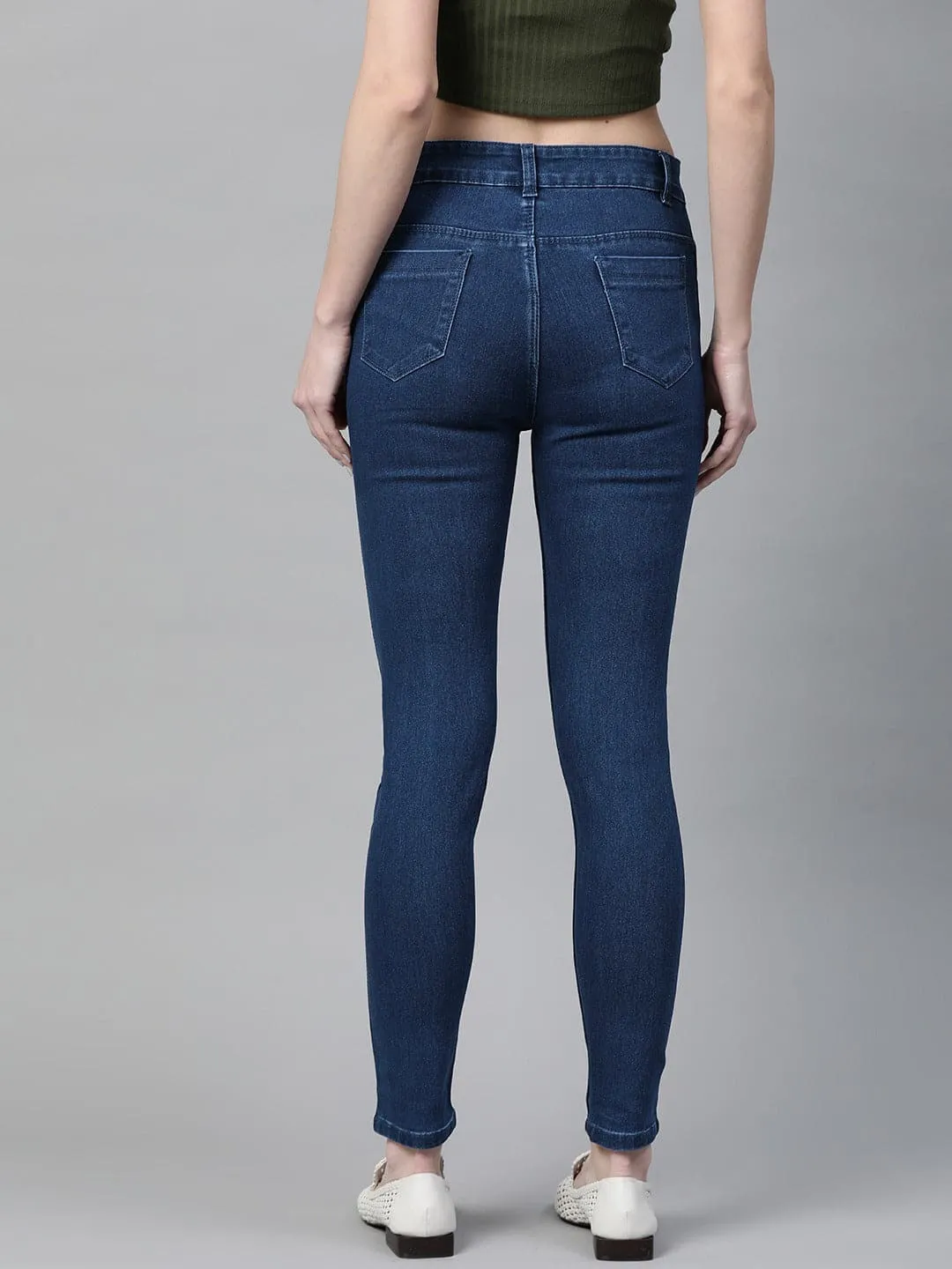 Navy Sequin Patch Jeans