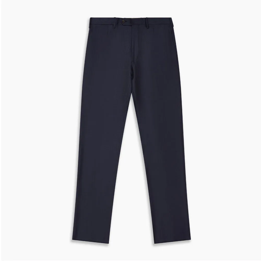 Navy Wool Blend Single Pleated Gerry Trousers