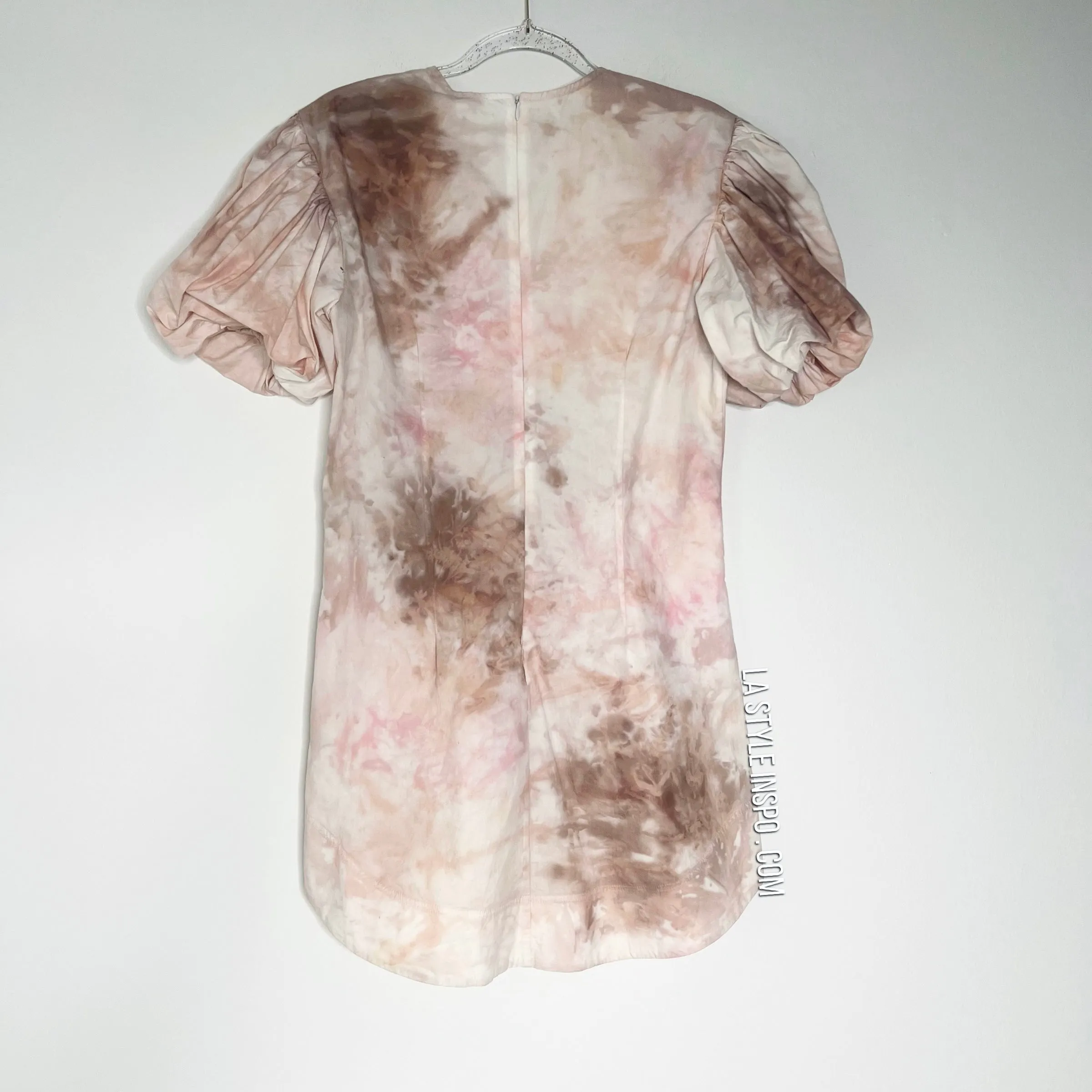 NEW ALC Puffed Sleeved Dress Pink Tie Dye As Seen On TV S