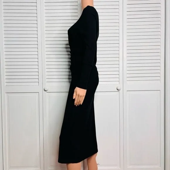 *NEW* MUCHE & MUCHETTE Miriam Black Open Hip Knit Maxi Dress