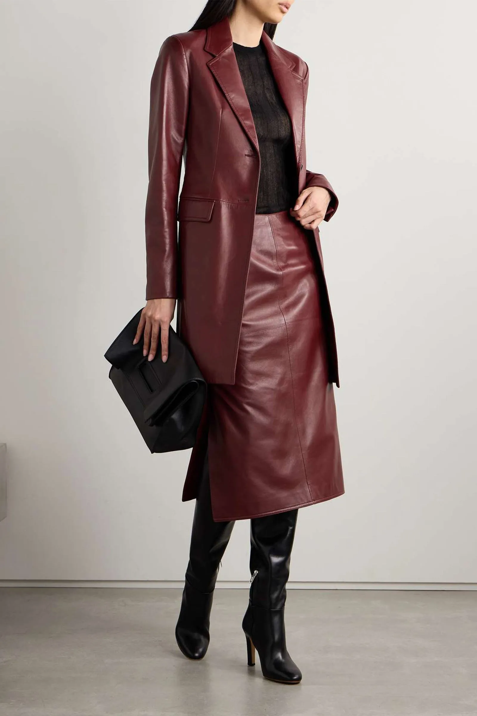Nova Leather Midi Skirt