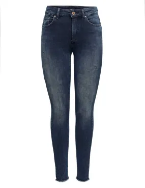 Onlblush Life Mid Sk Ank Raw Rea409 - Blue Denim