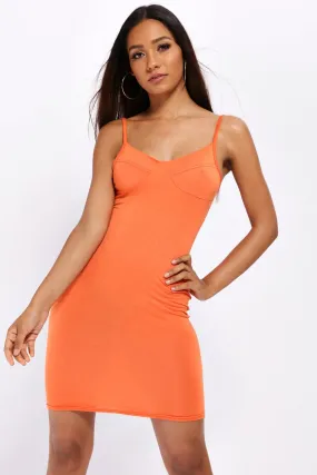 Orange Bustier Bodycon Mini Dress