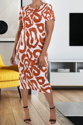 Orange  Slit Bodycon Dress