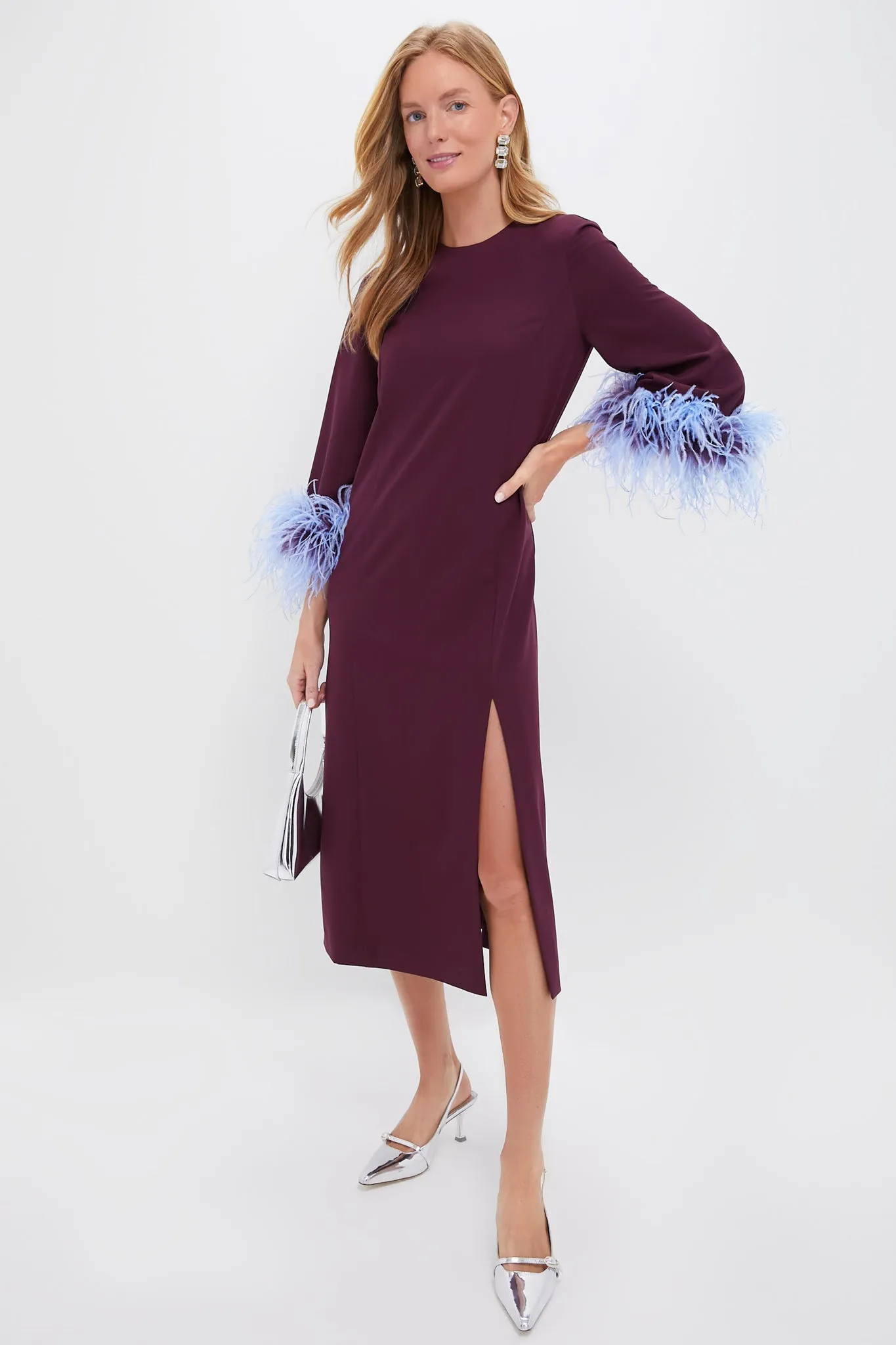 Oxblood Feather Eleanor Dress