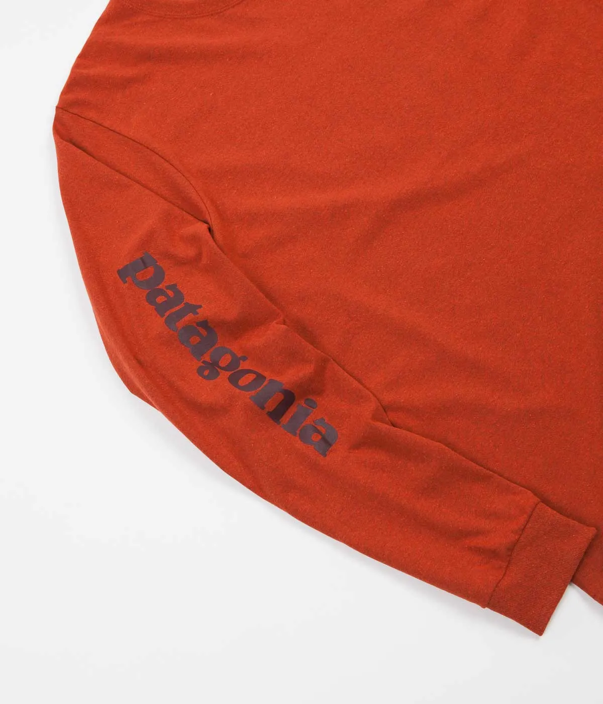 Patagonia Text Logo Long Sleeve T-Shirt - Roots Red