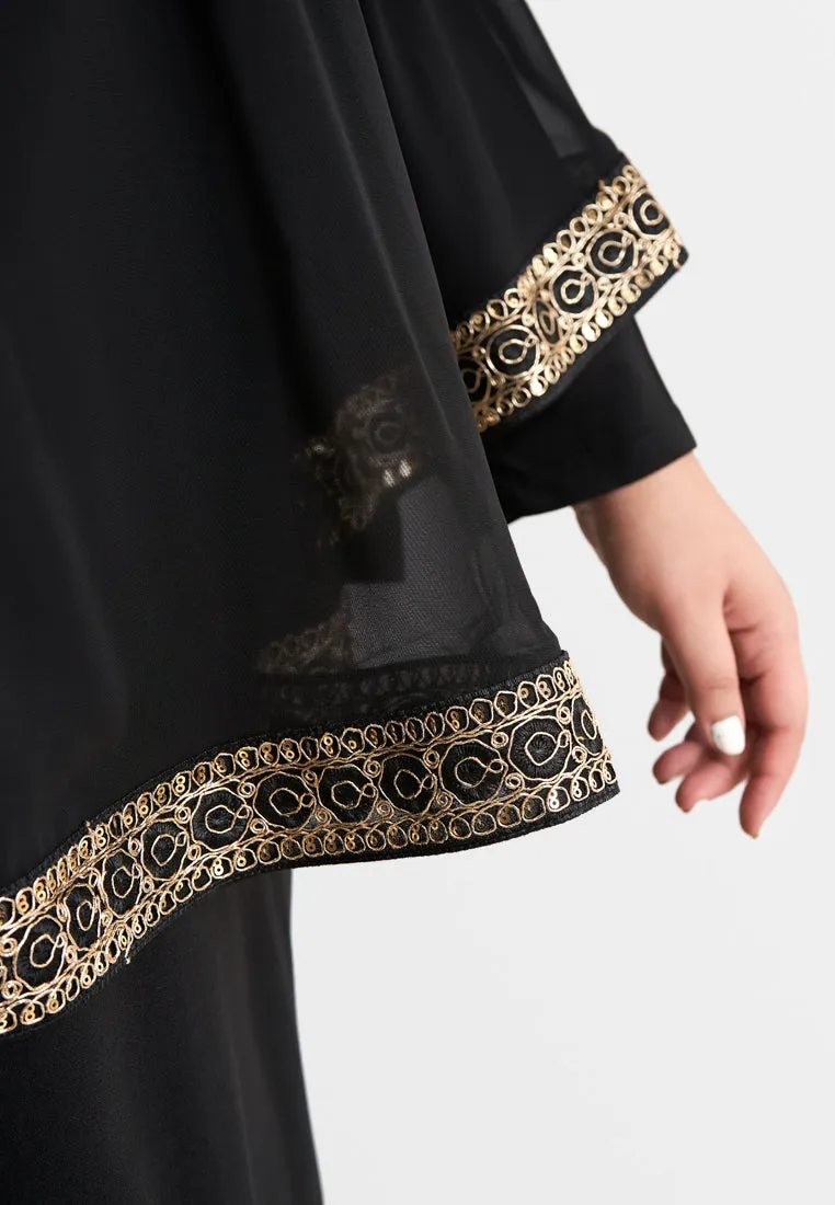 Permaisuri Elegant Trim Cape Jubah Dress