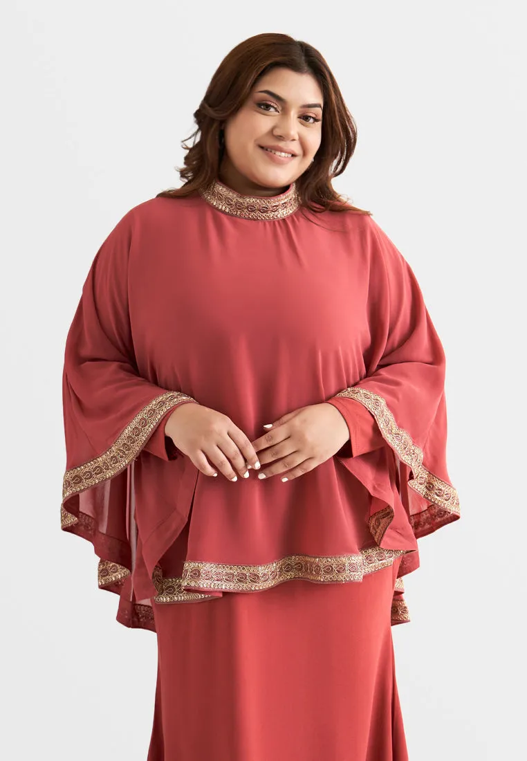 Permaisuri Elegant Trim Cape Jubah Dress