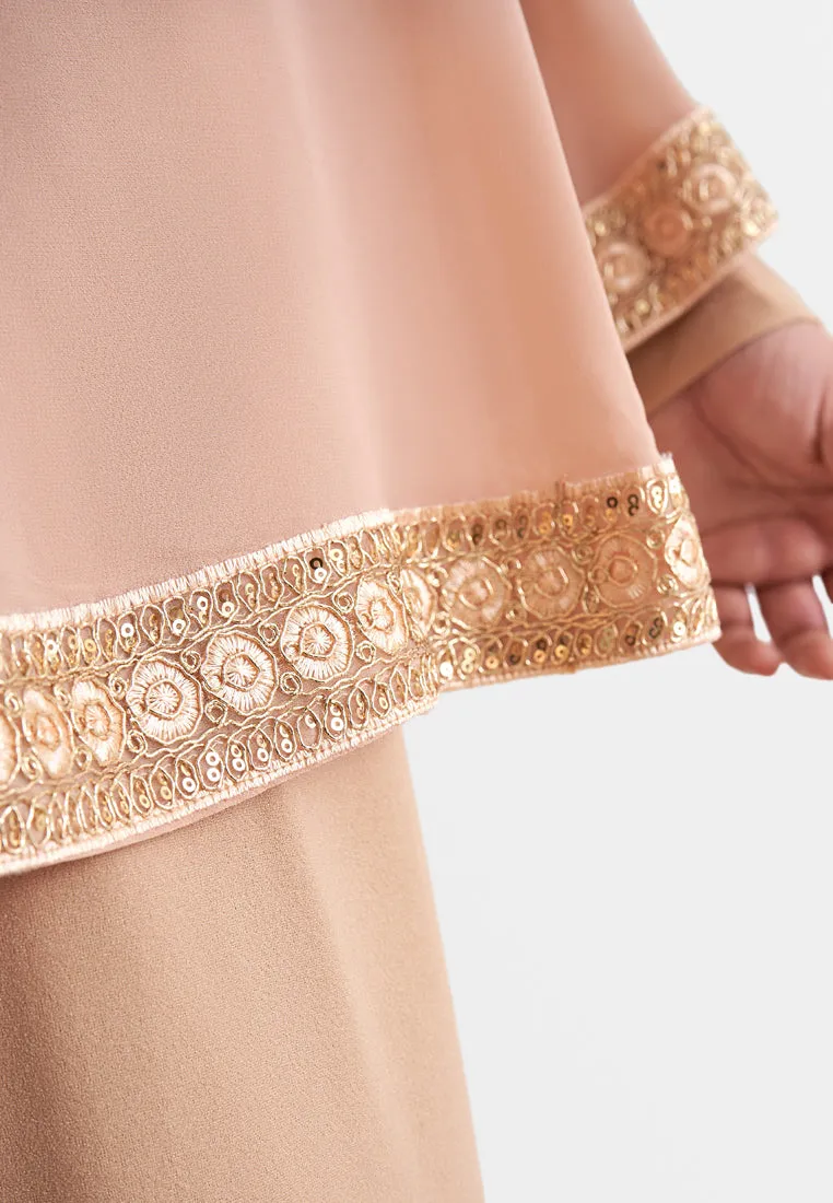 Permaisuri Elegant Trim Cape Jubah Dress