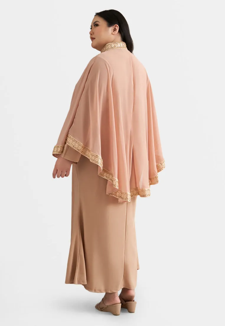 Permaisuri Elegant Trim Cape Jubah Dress