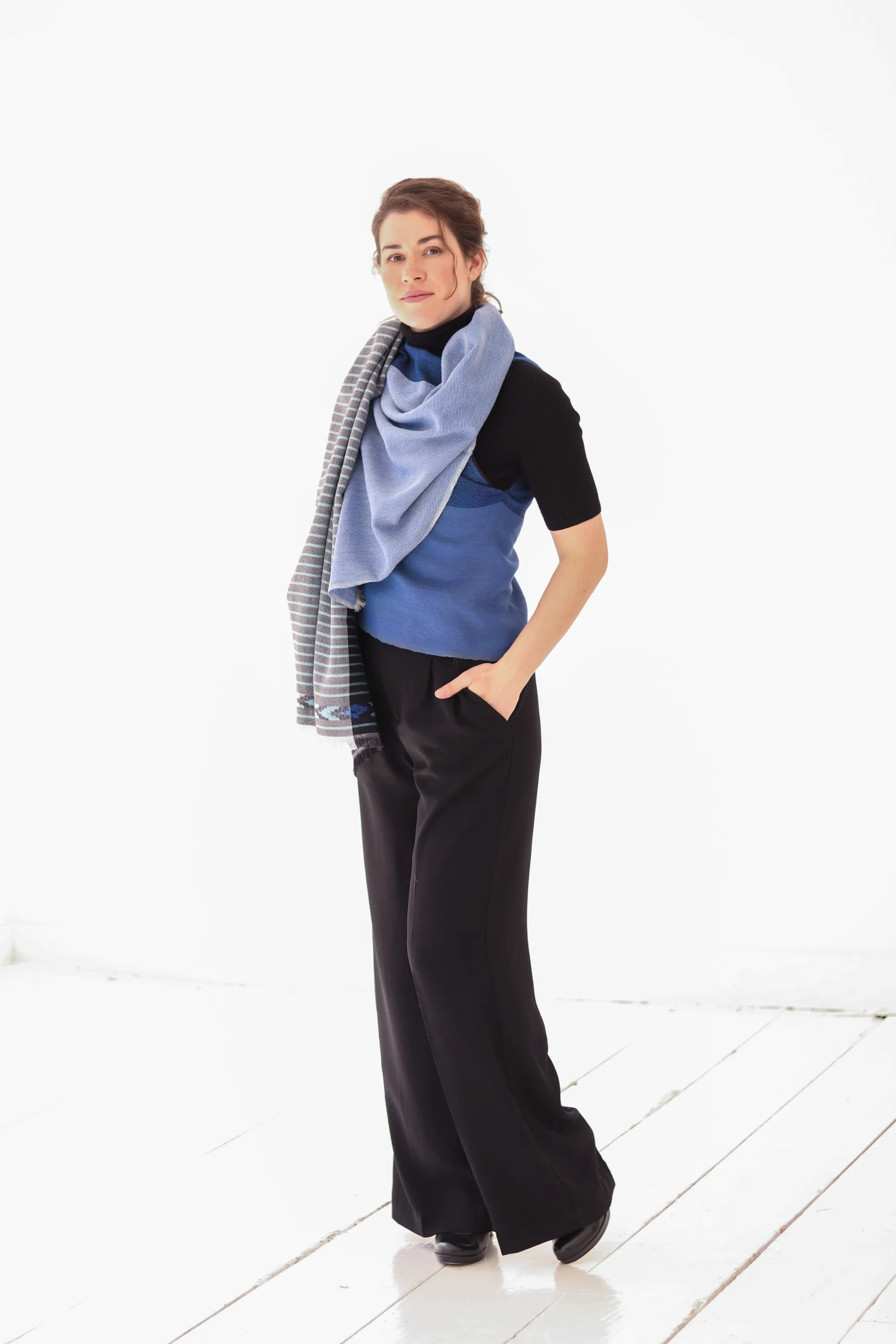 PETITE Light Wool Cape Fusion Blue