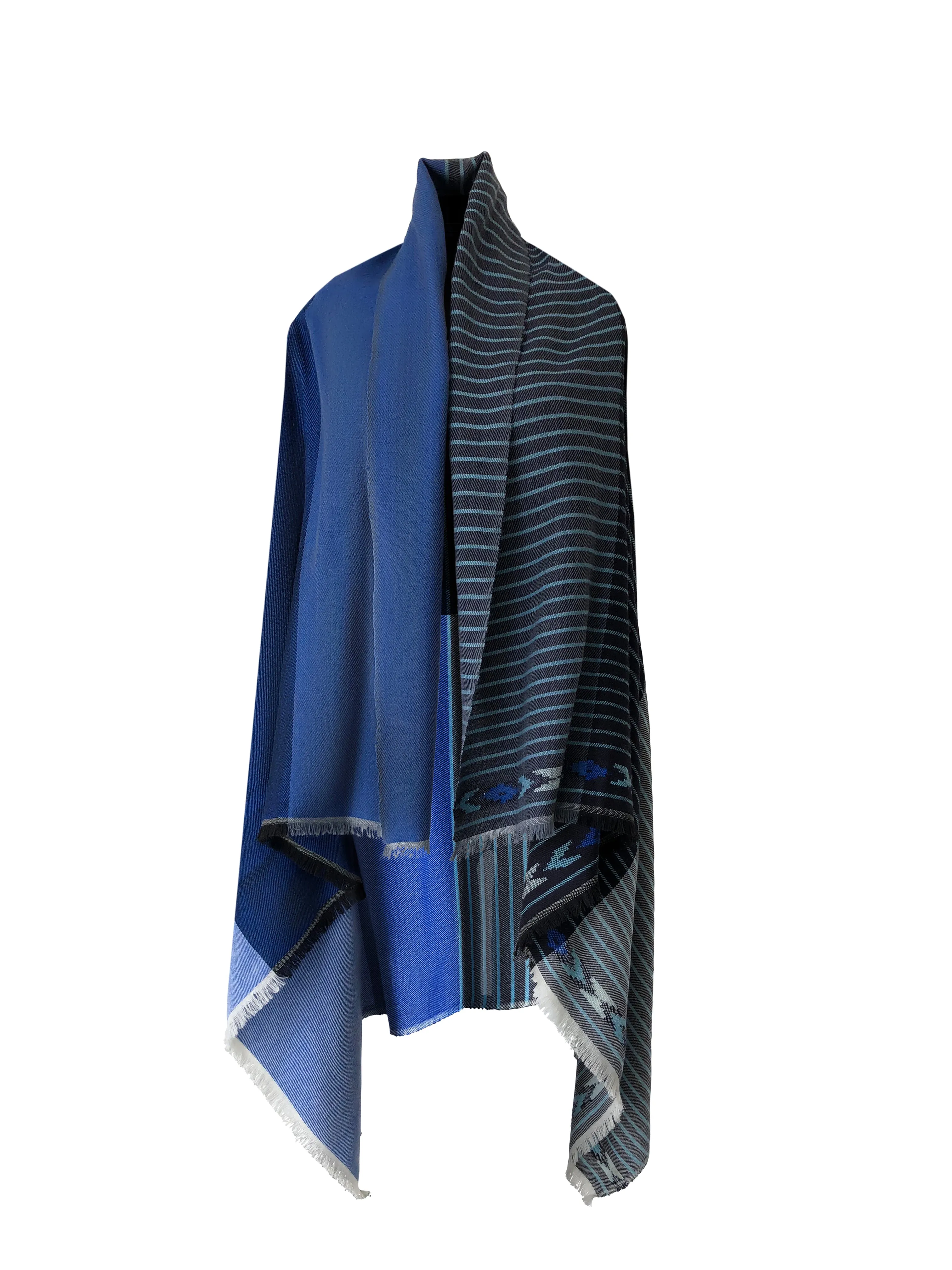 PETITE Light Wool Cape Fusion Blue