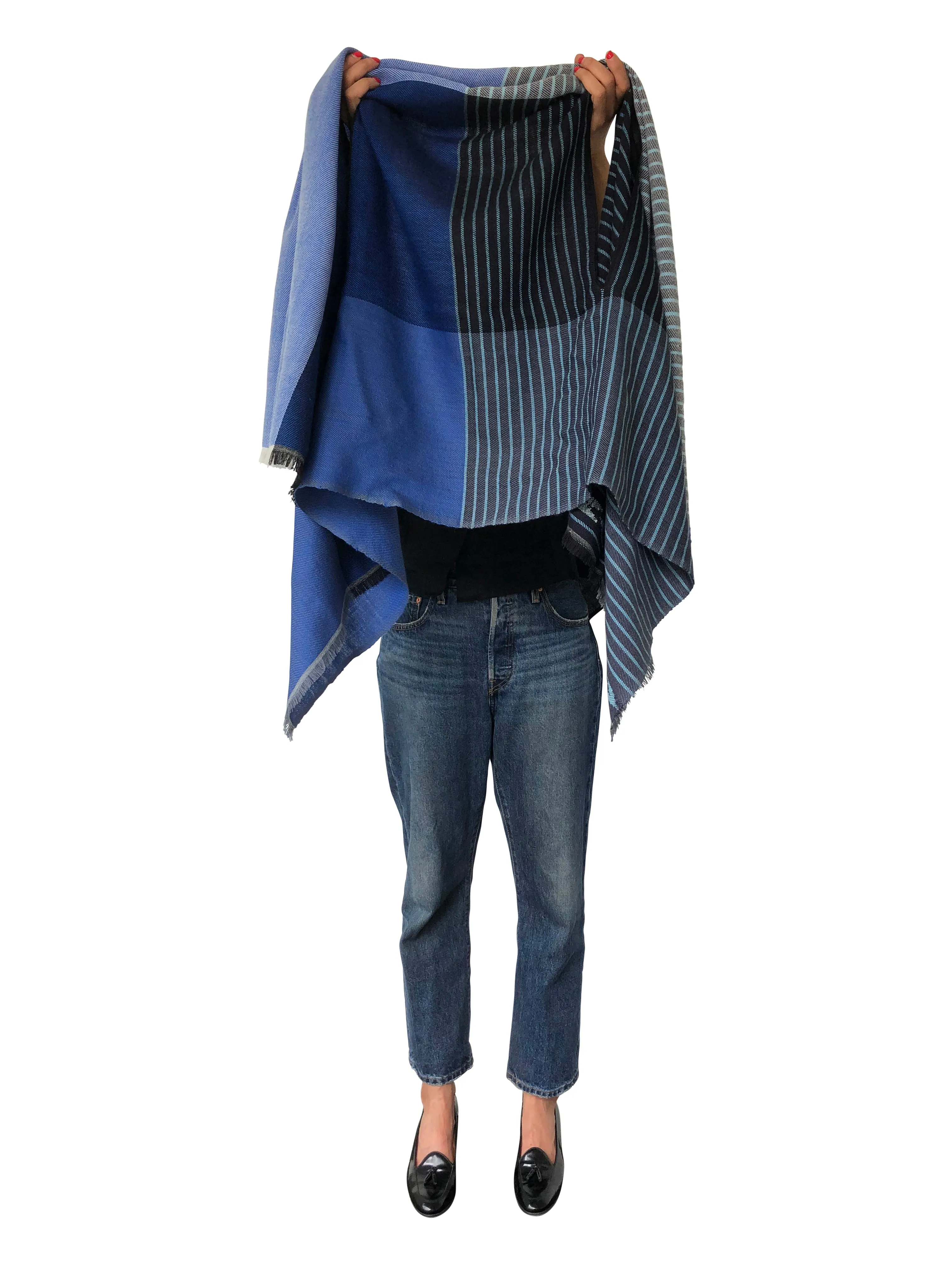 PETITE Light Wool Cape Fusion Blue