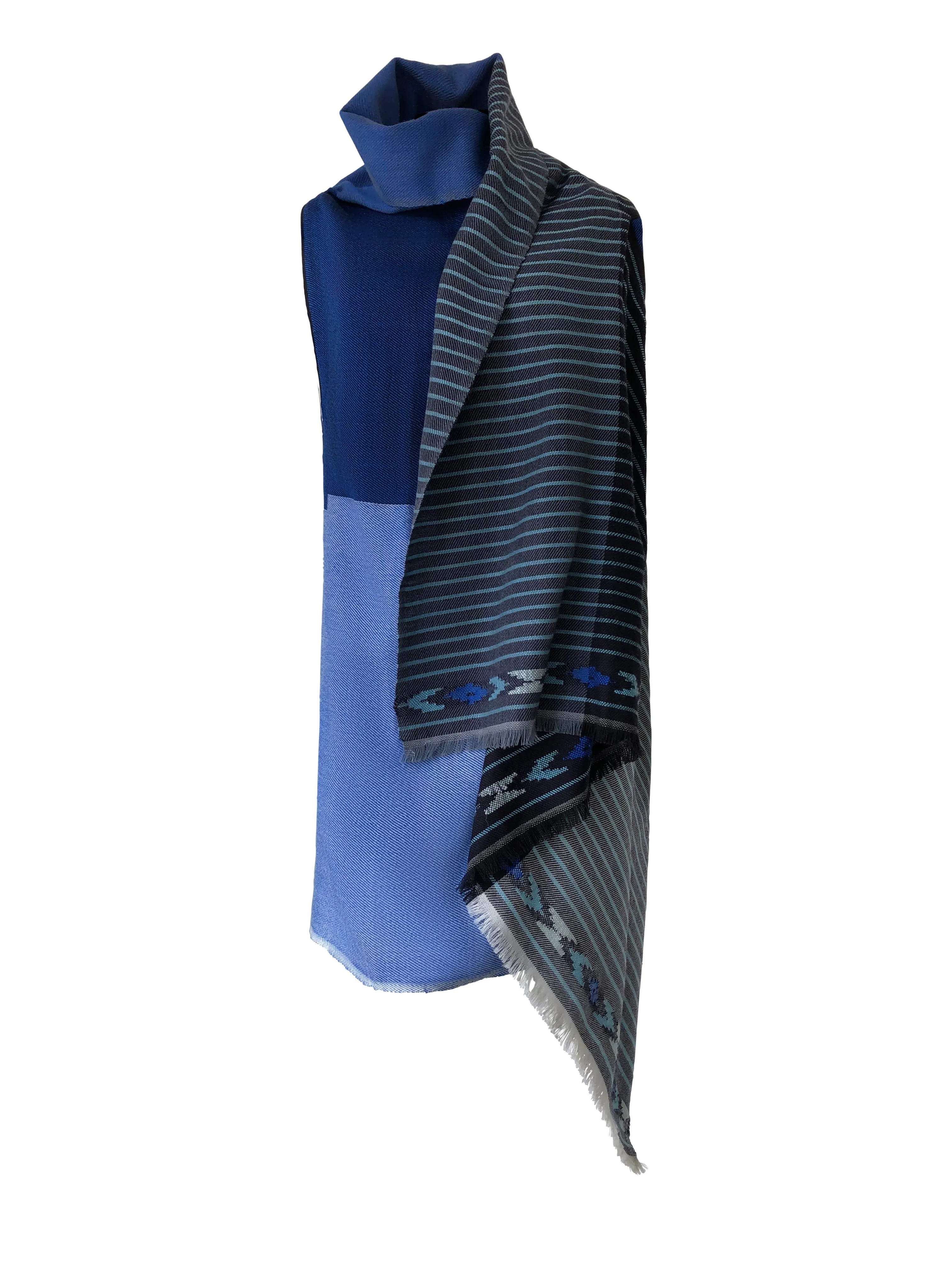 PETITE Light Wool Cape Fusion Blue