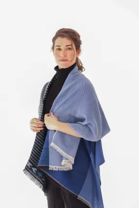 PETITE Light Wool Cape Fusion Blue