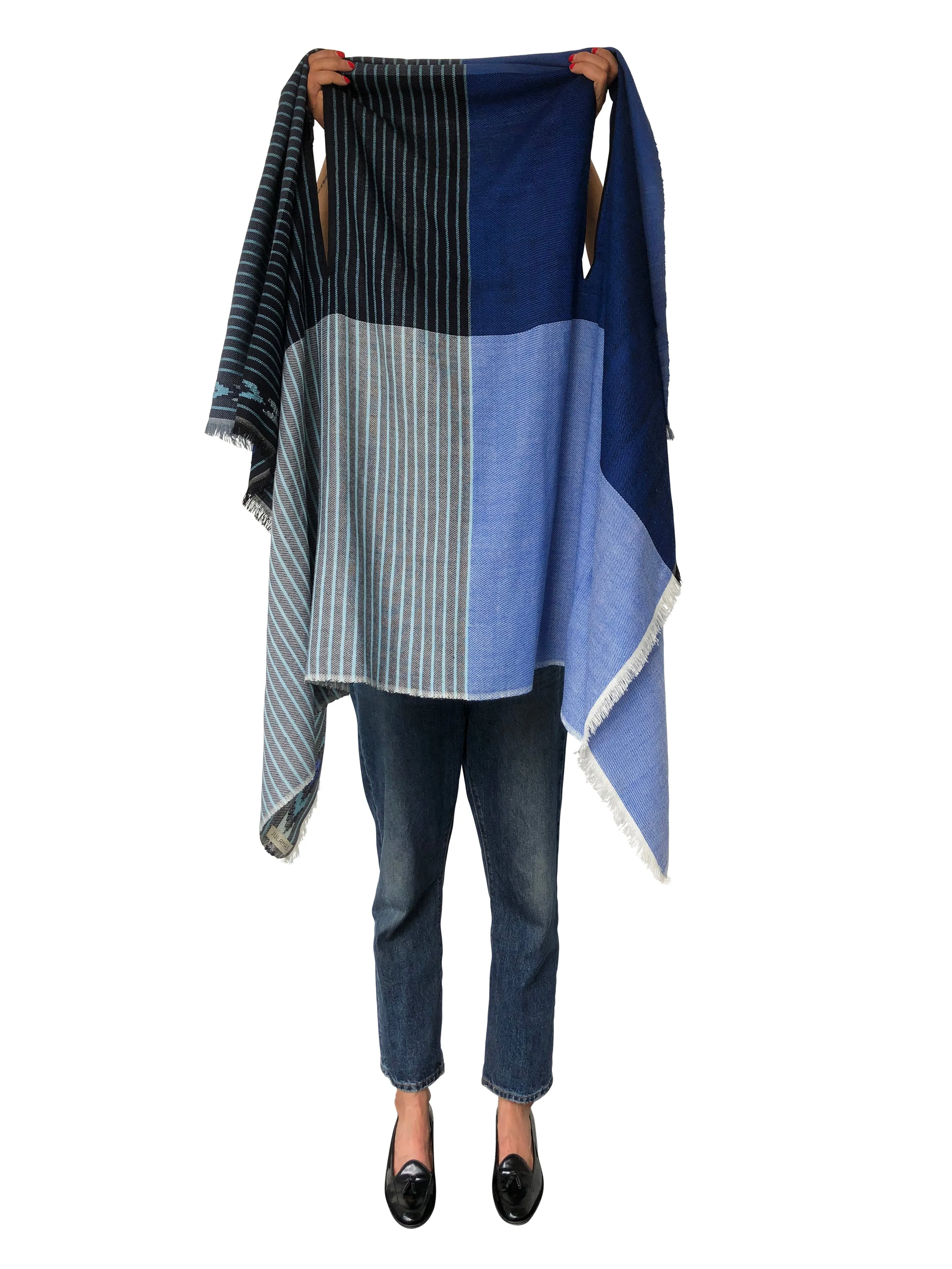 PETITE Light Wool Cape Fusion Blue