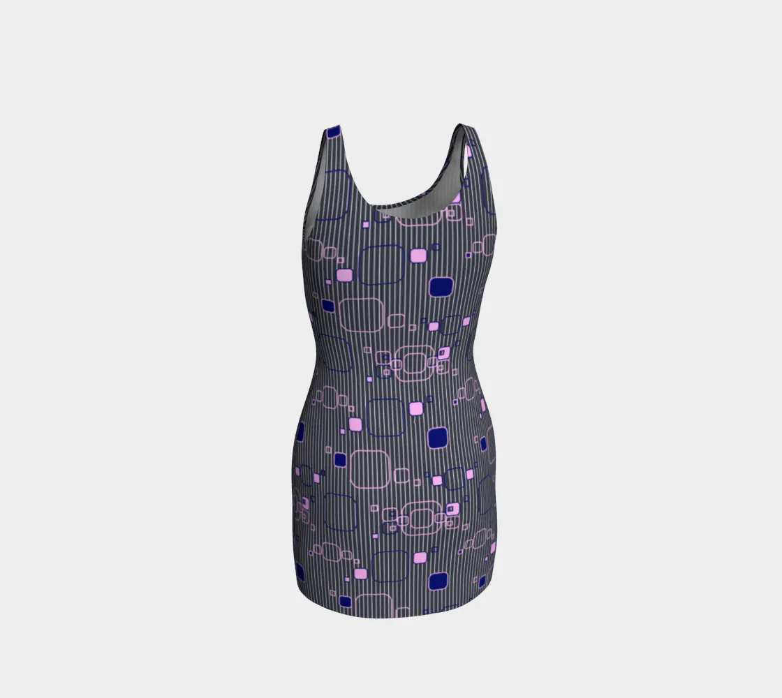 Pinstriped Mech Bodycon Dress