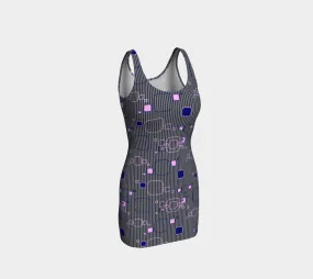 Pinstriped Mech Bodycon Dress