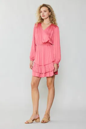 Pleat Detail Tiered Mini Dress