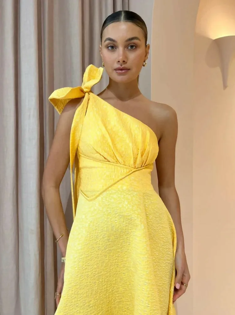 Rachel Gilbert Emilano Dress in Lemon Drop