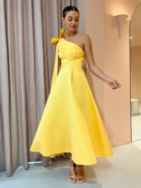 Rachel Gilbert Emilano Dress in Lemon Drop