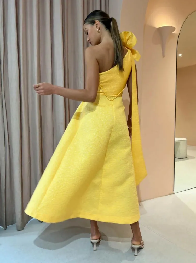 Rachel Gilbert Emilano Dress in Lemon Drop