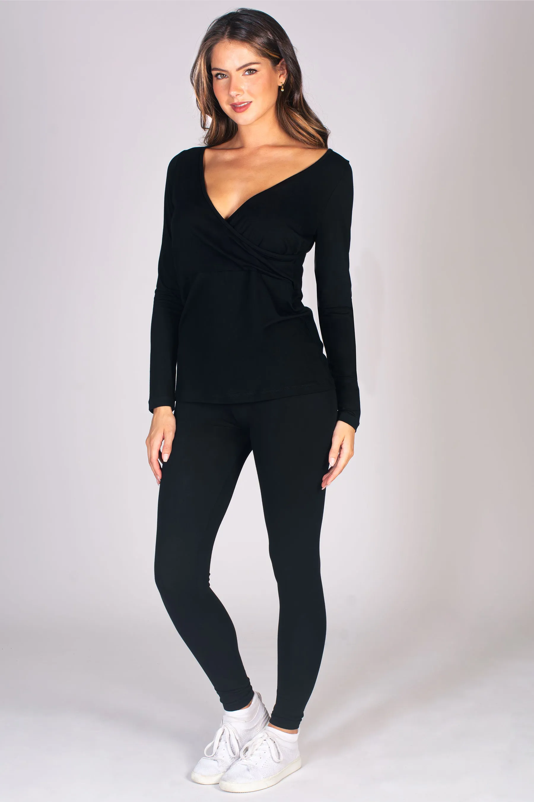 Reversible Wrap Long Sleeve Jersey Top