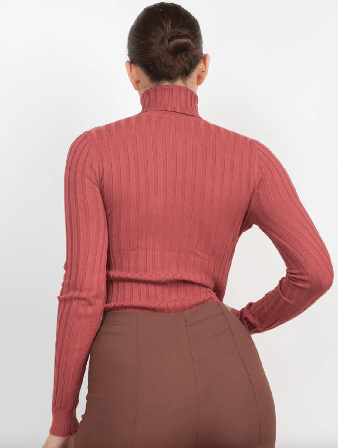 Ribbed long sleeve turtleneck sweater HMSW50167
