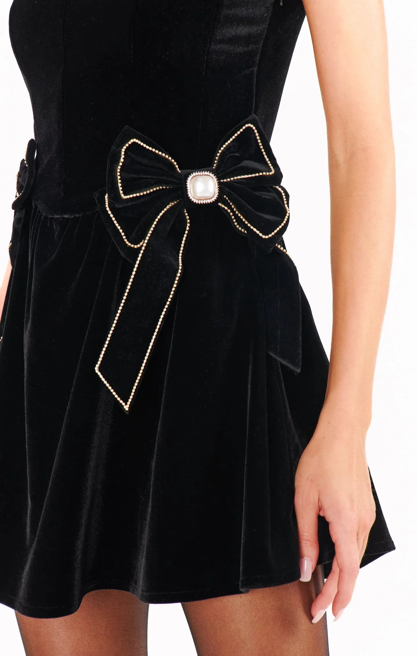 Ricci Skort Dress-Blk Velvet