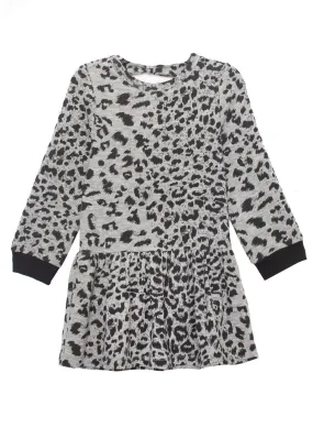 Run Wild Print Grey Knit Dress