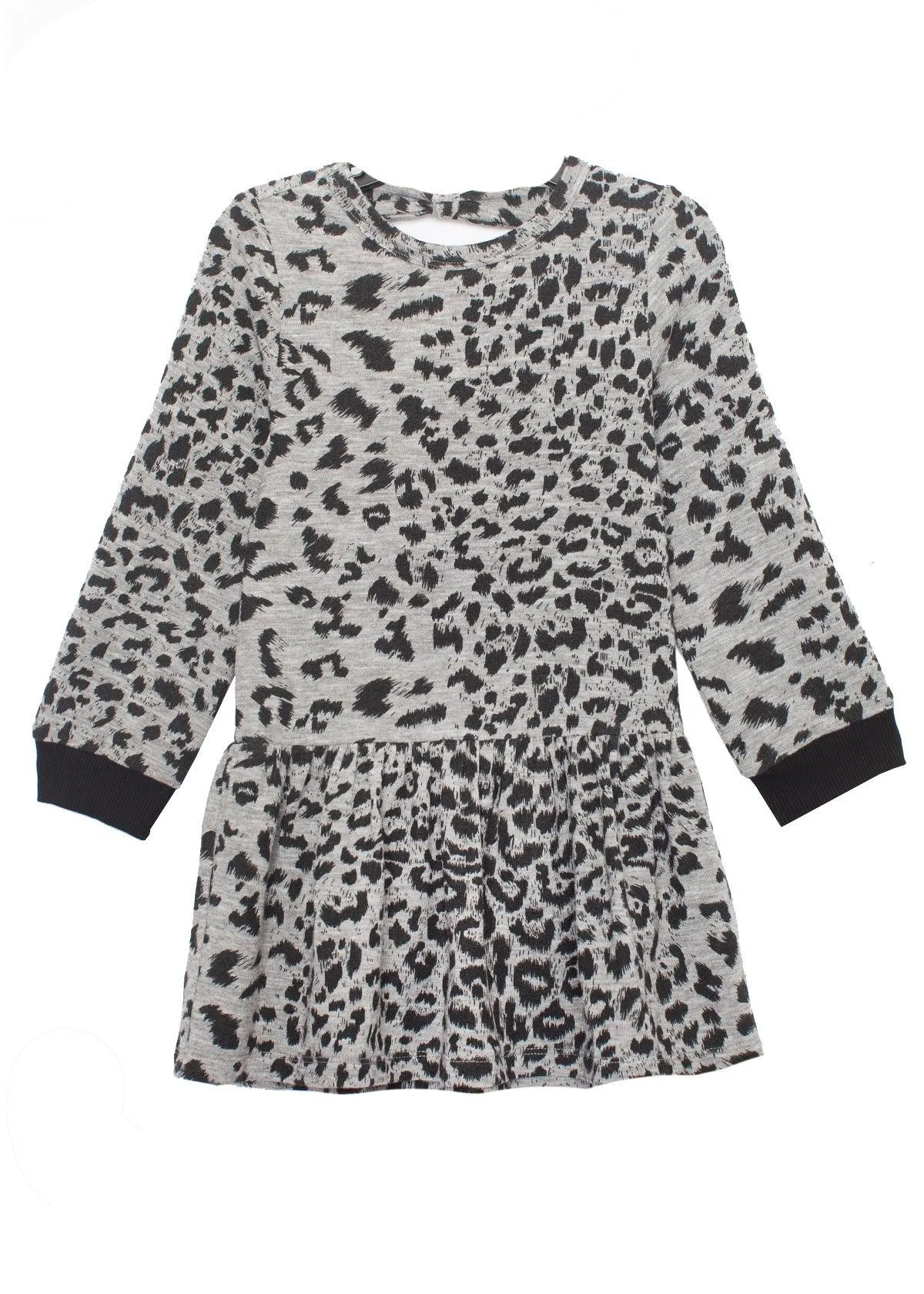 Run Wild Print Grey Knit Dress
