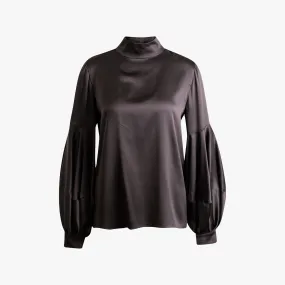 Seidenstretchbluse uni