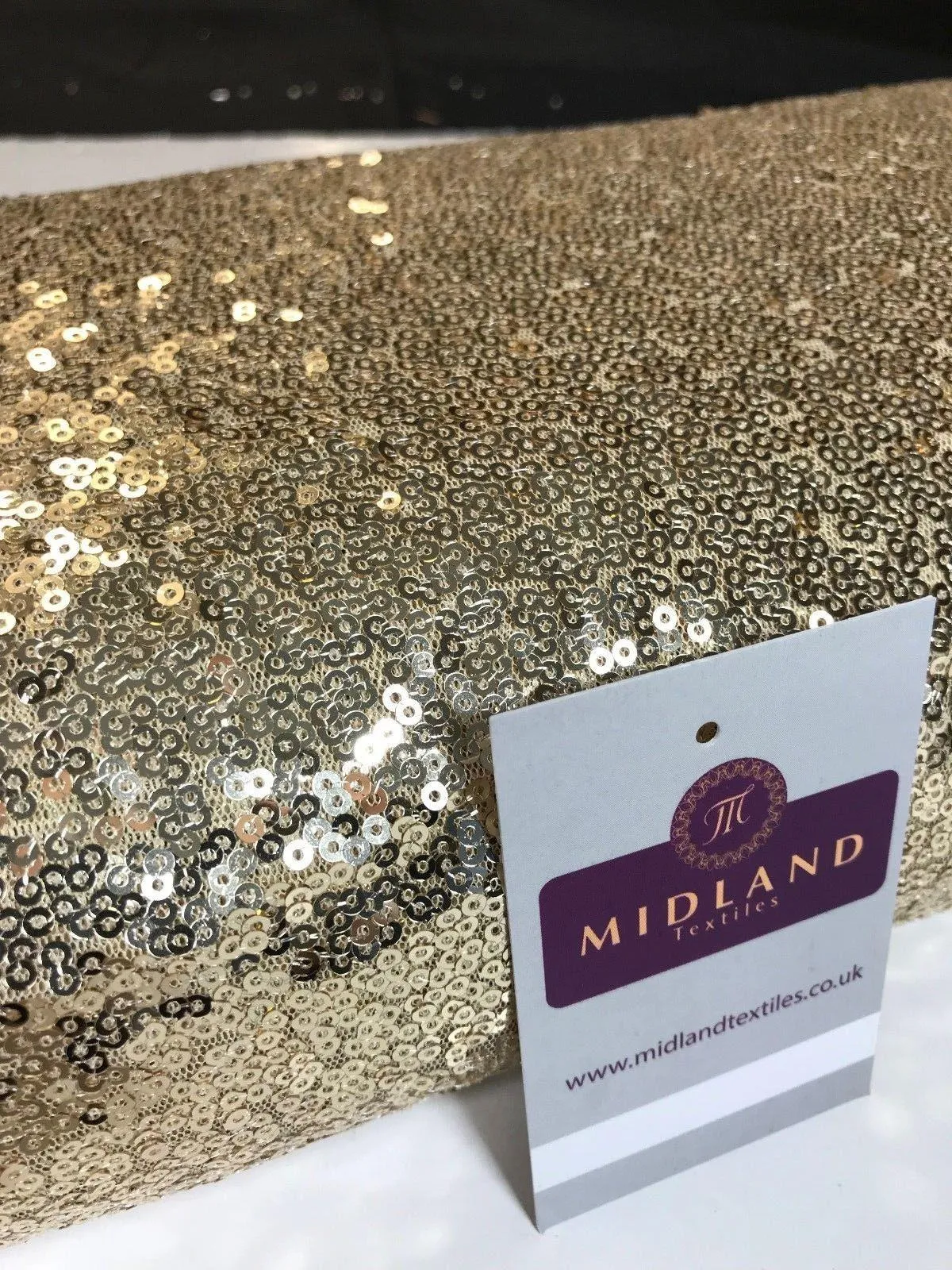Sensational 3mm Sewn On allover Sequins On Net Fabric 48" Wide Dress Fabric M79 Mtex