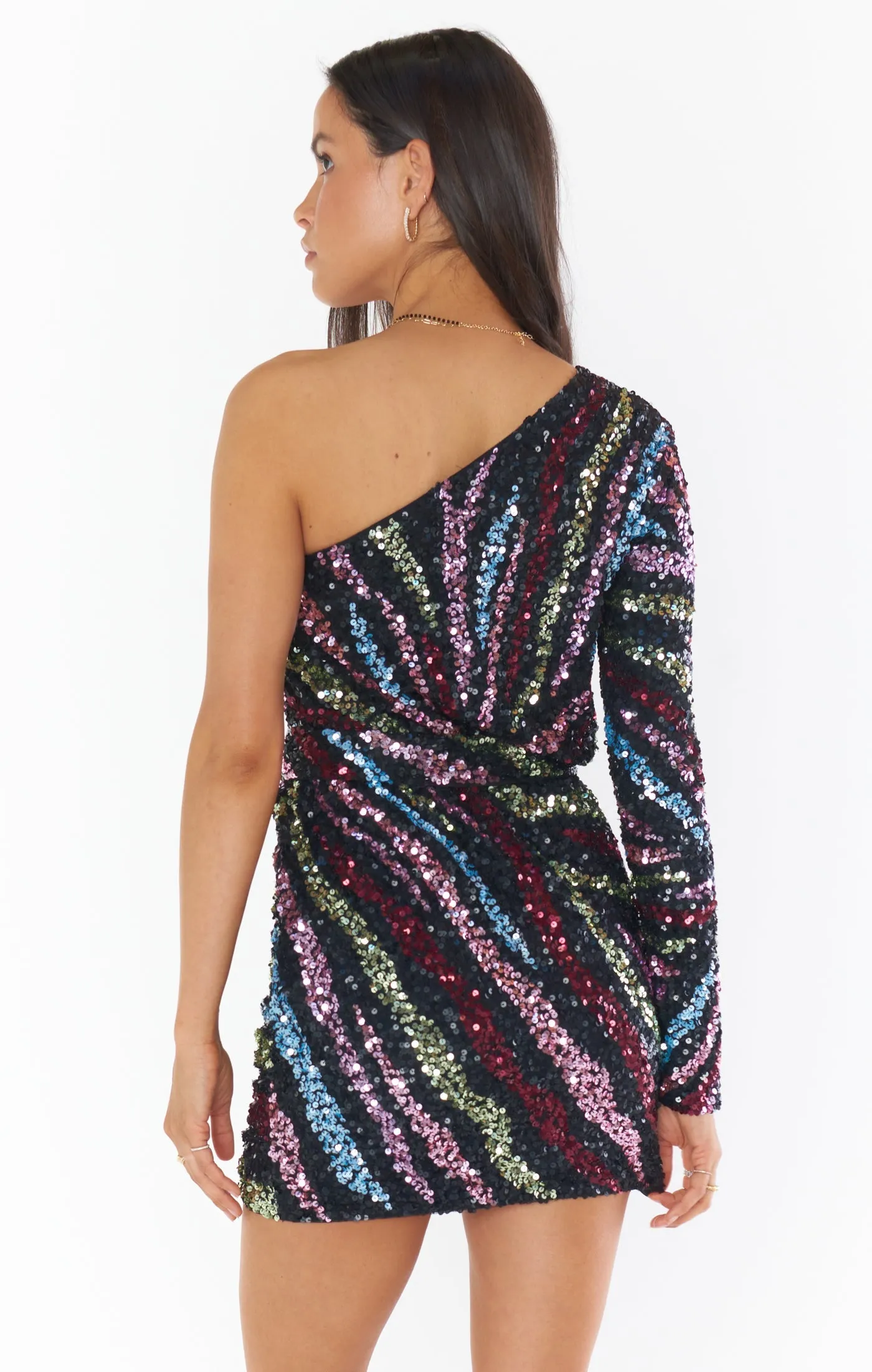 Show Me Your Mumu Shimmy Mini Dress in Starburst Sequins