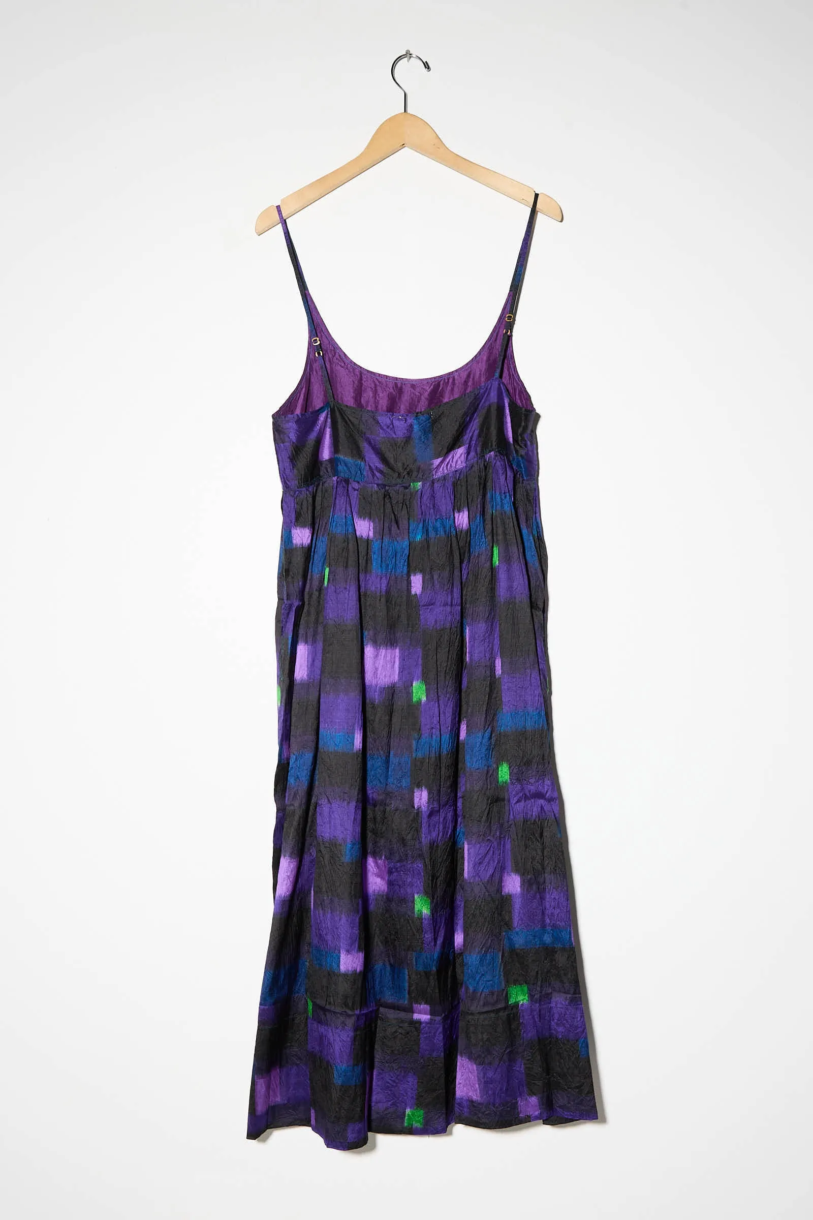 Silk Slip Dress in Purple Multi