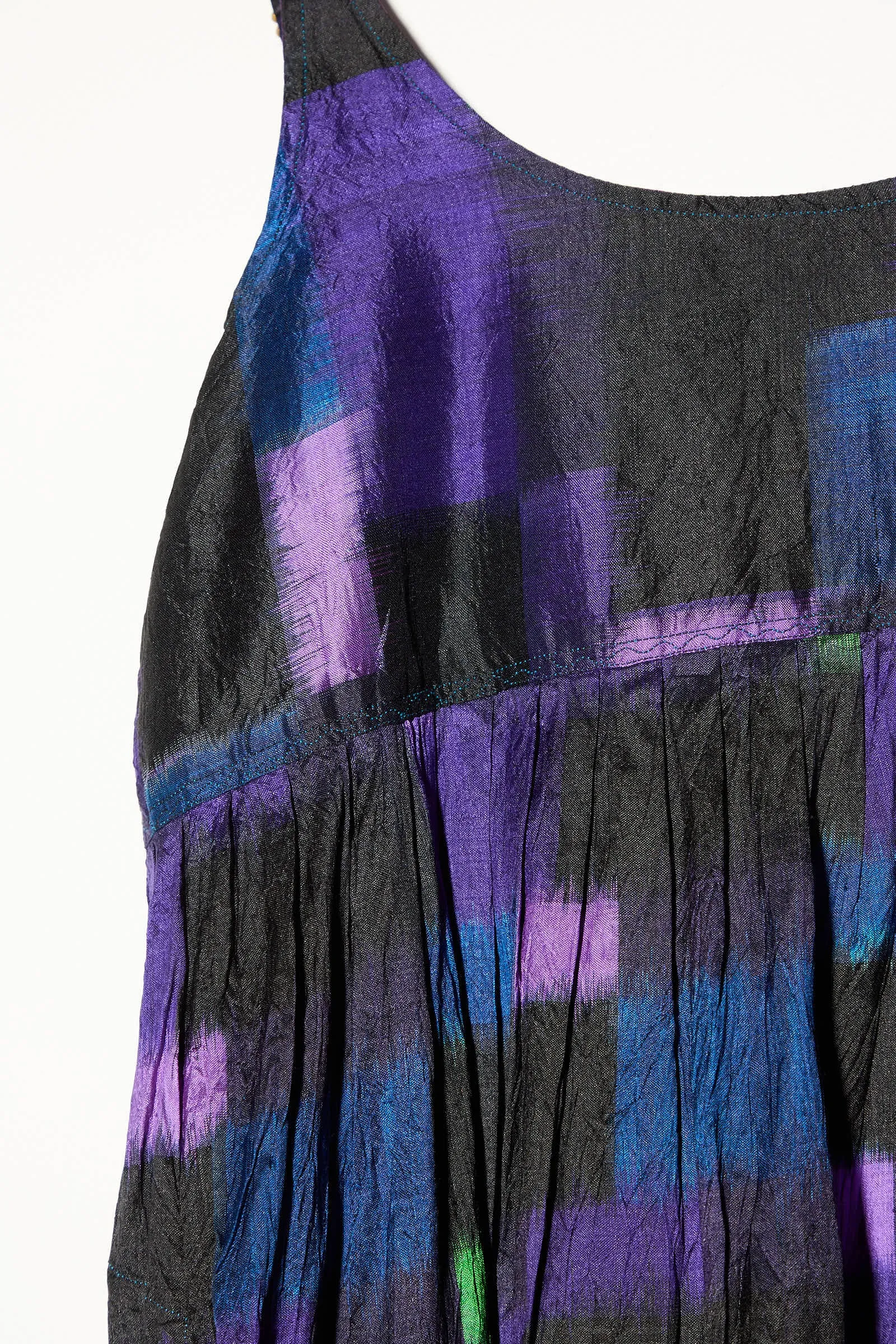Silk Slip Dress in Purple Multi