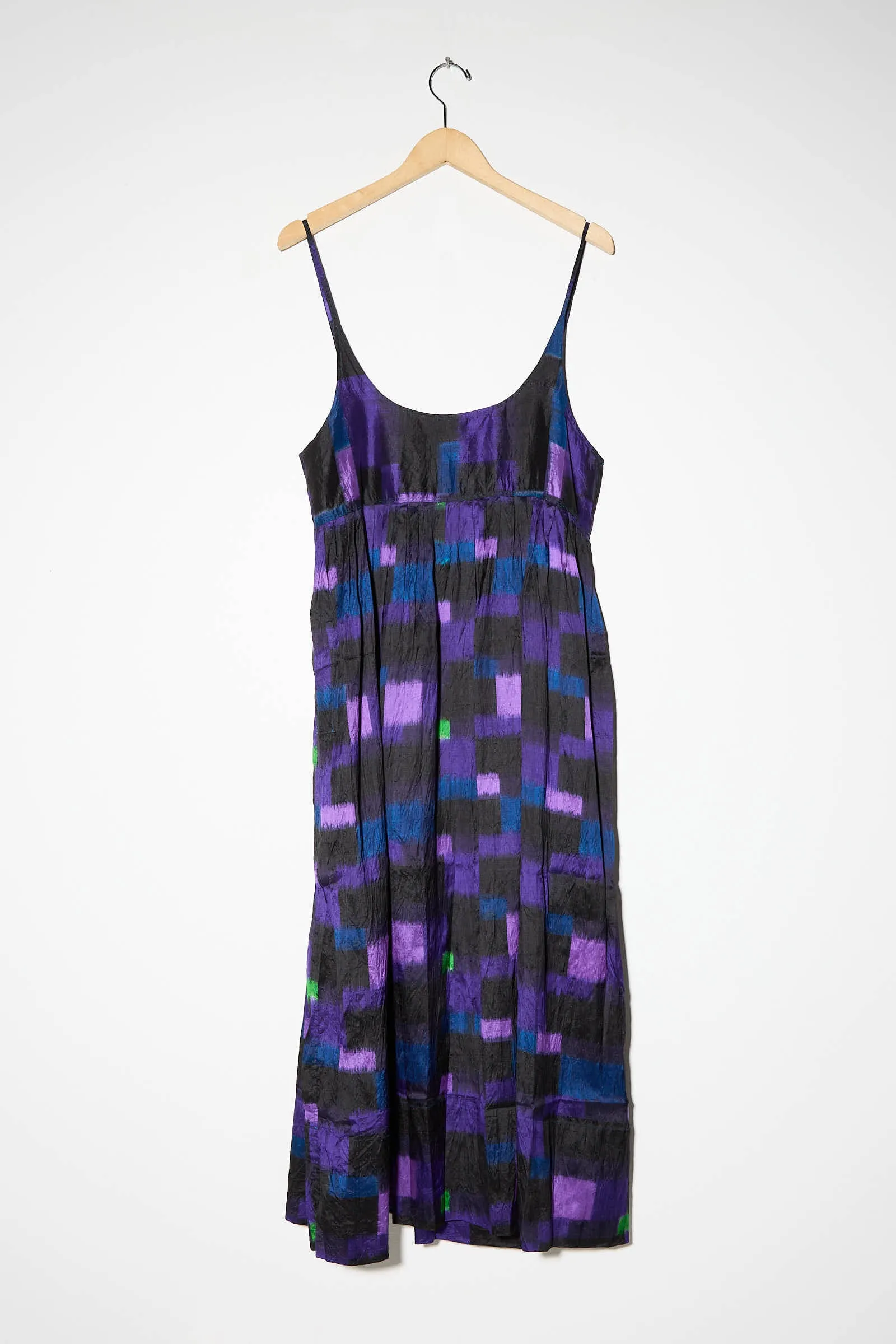 Silk Slip Dress in Purple Multi