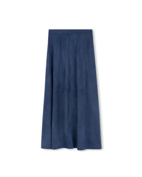 skirt midi suede - navy