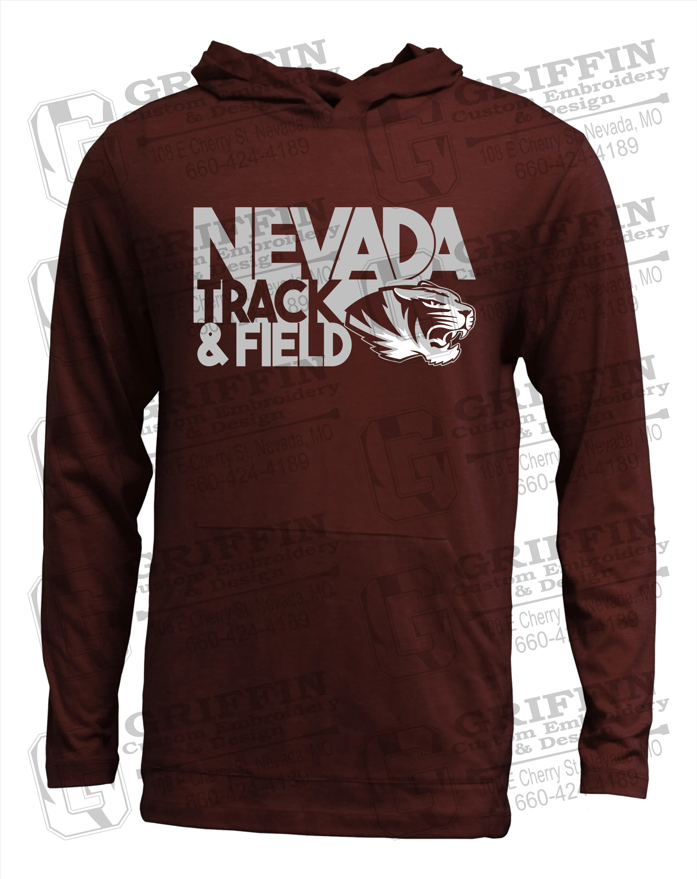 Soft-Tek T-Shirt Hoodie - Track & Field - Nevada Tigers 24-Q