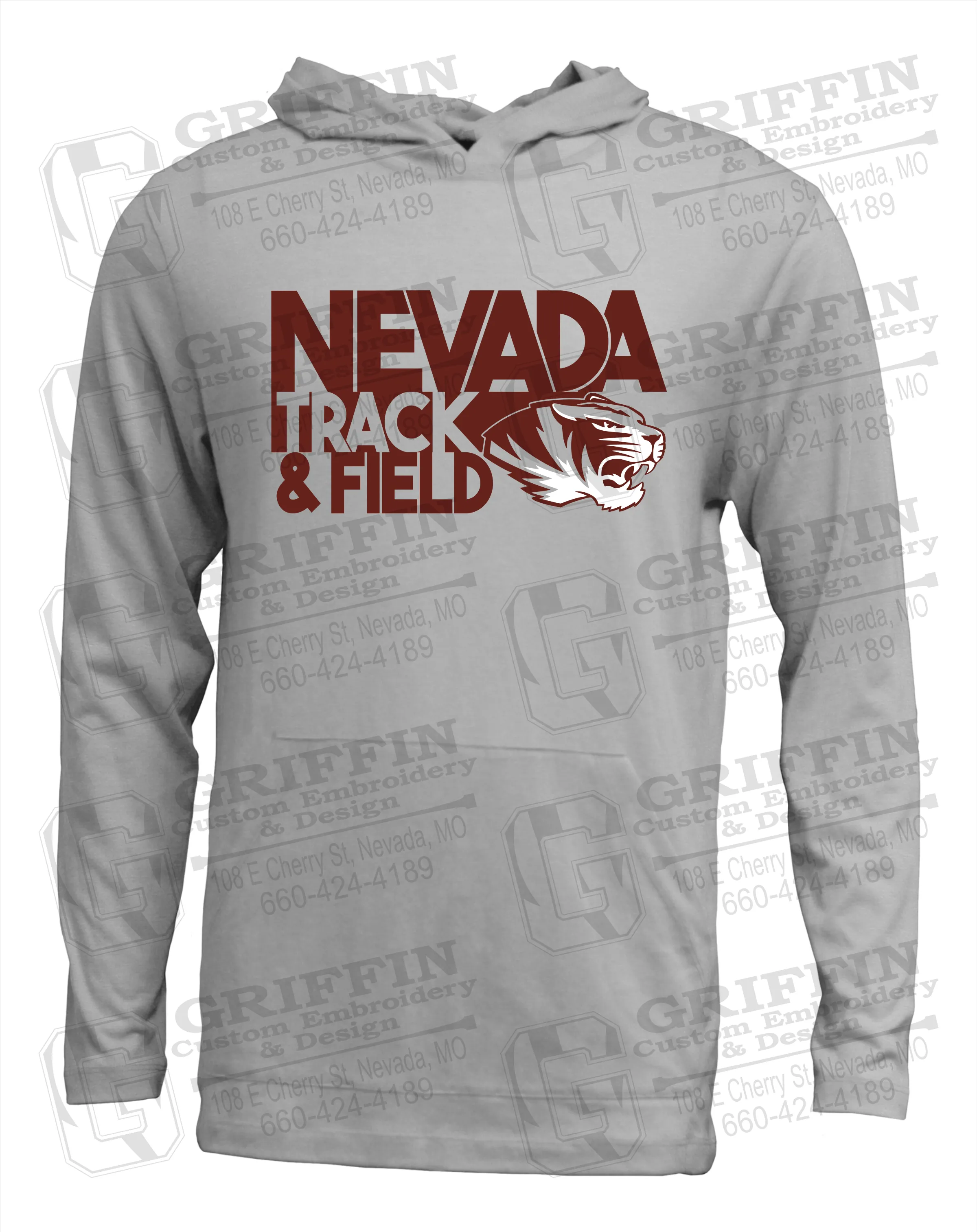 Soft-Tek T-Shirt Hoodie - Track & Field - Nevada Tigers 24-Q