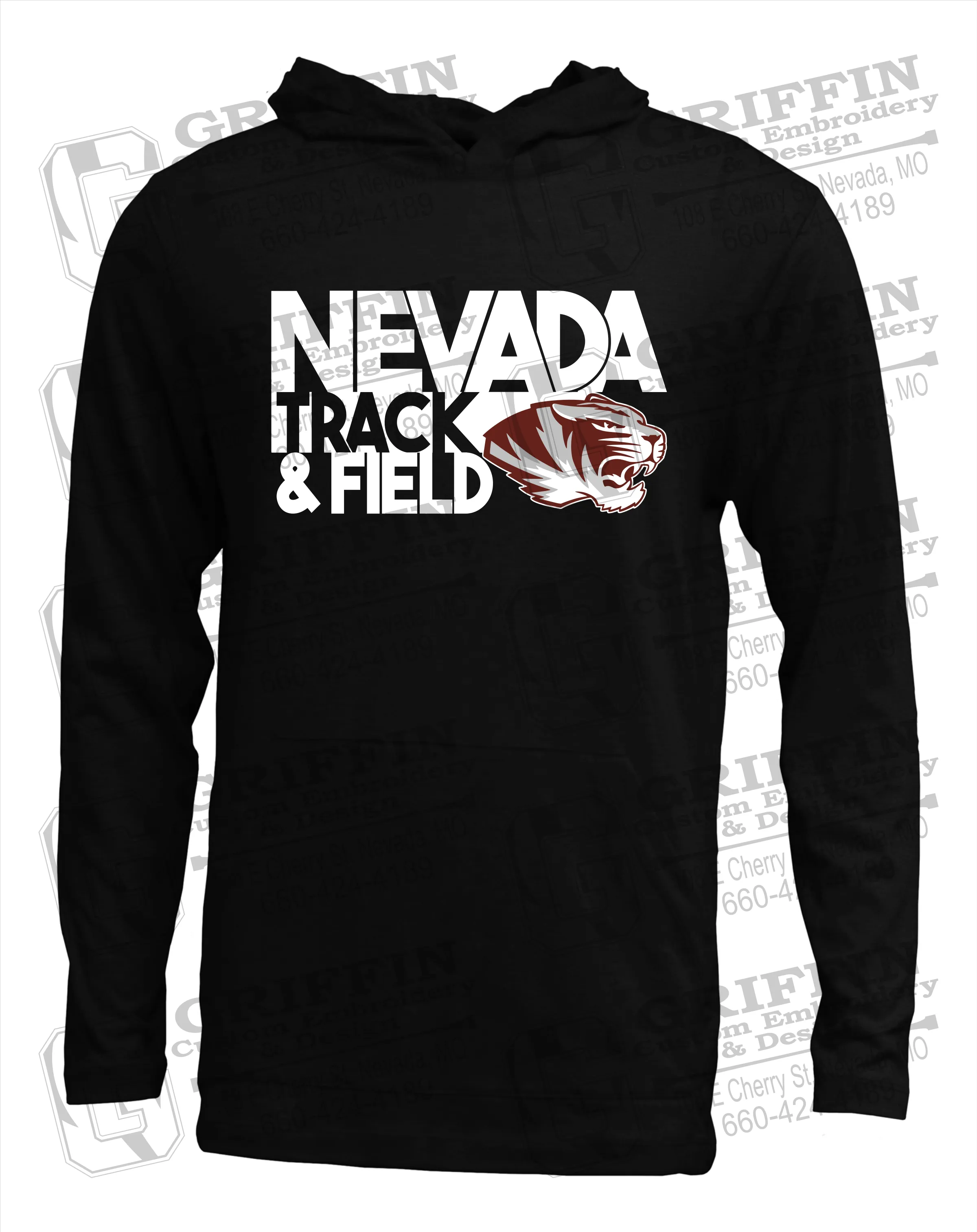 Soft-Tek T-Shirt Hoodie - Track & Field - Nevada Tigers 24-Q