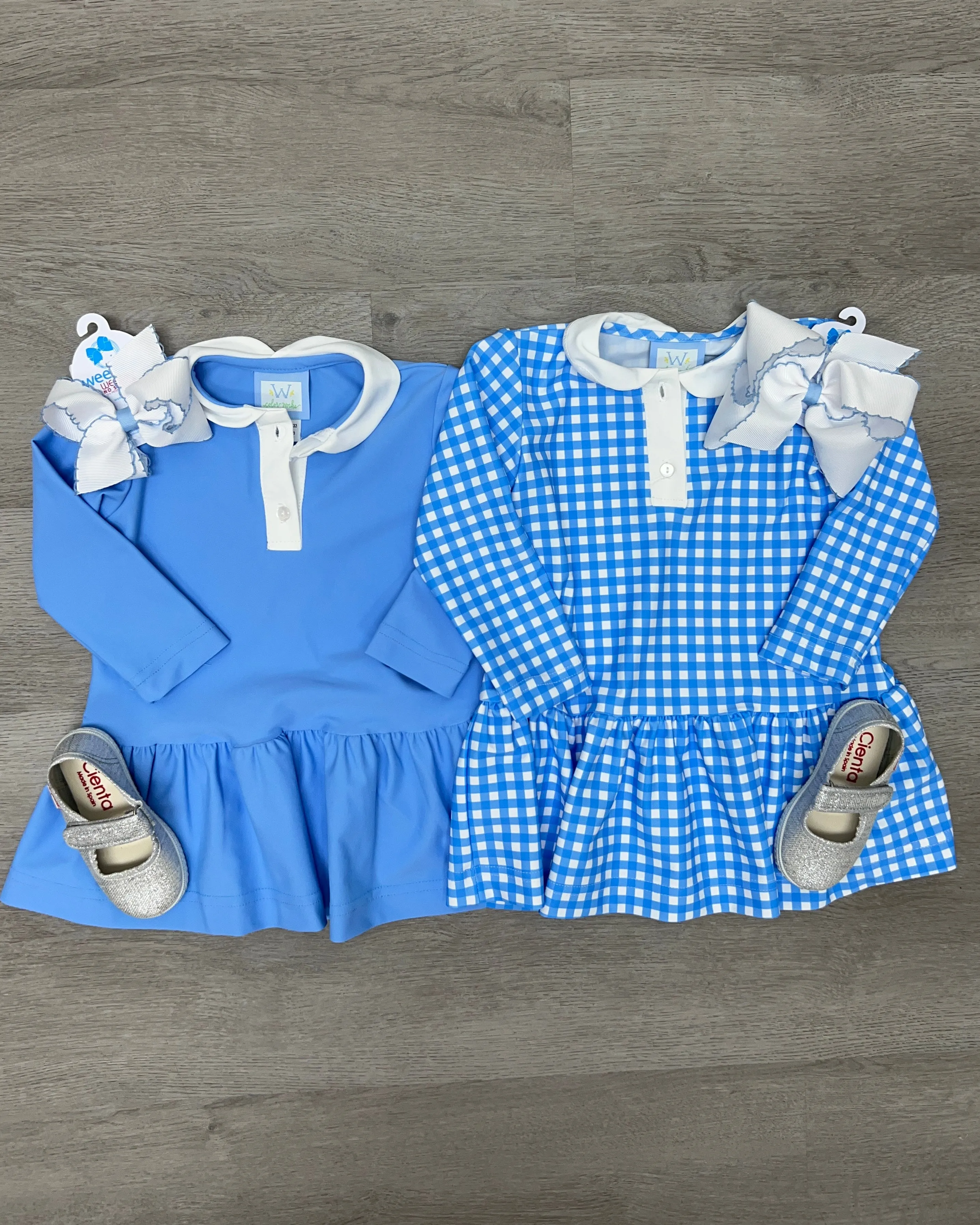 Solid Blue Knit Athleisure Dress