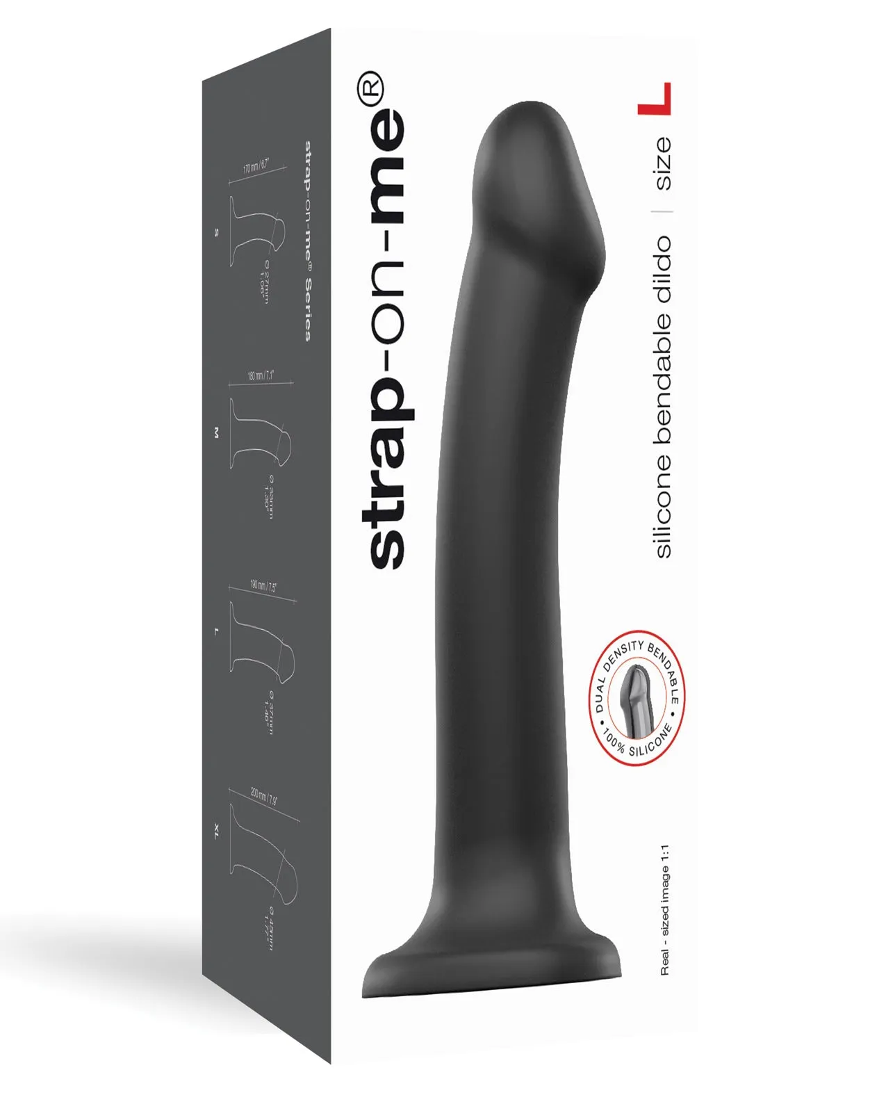 Strap On Me Silicone Bendable Dildo Large - Black
