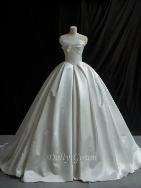Strapless Ball Gown Silk Duchess Satin Wedding Dress
